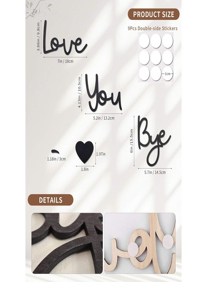 Dasinro Love You Bye Sign Above Door Topper Decoration, Wood Home Decor wall decor For Wall Art living Room Bedroom, Express Love and Warm for Your Family Lovers - Image 2